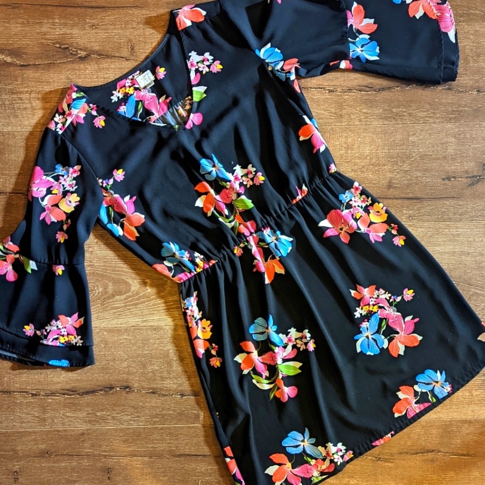 A New Day Black Floral Dress